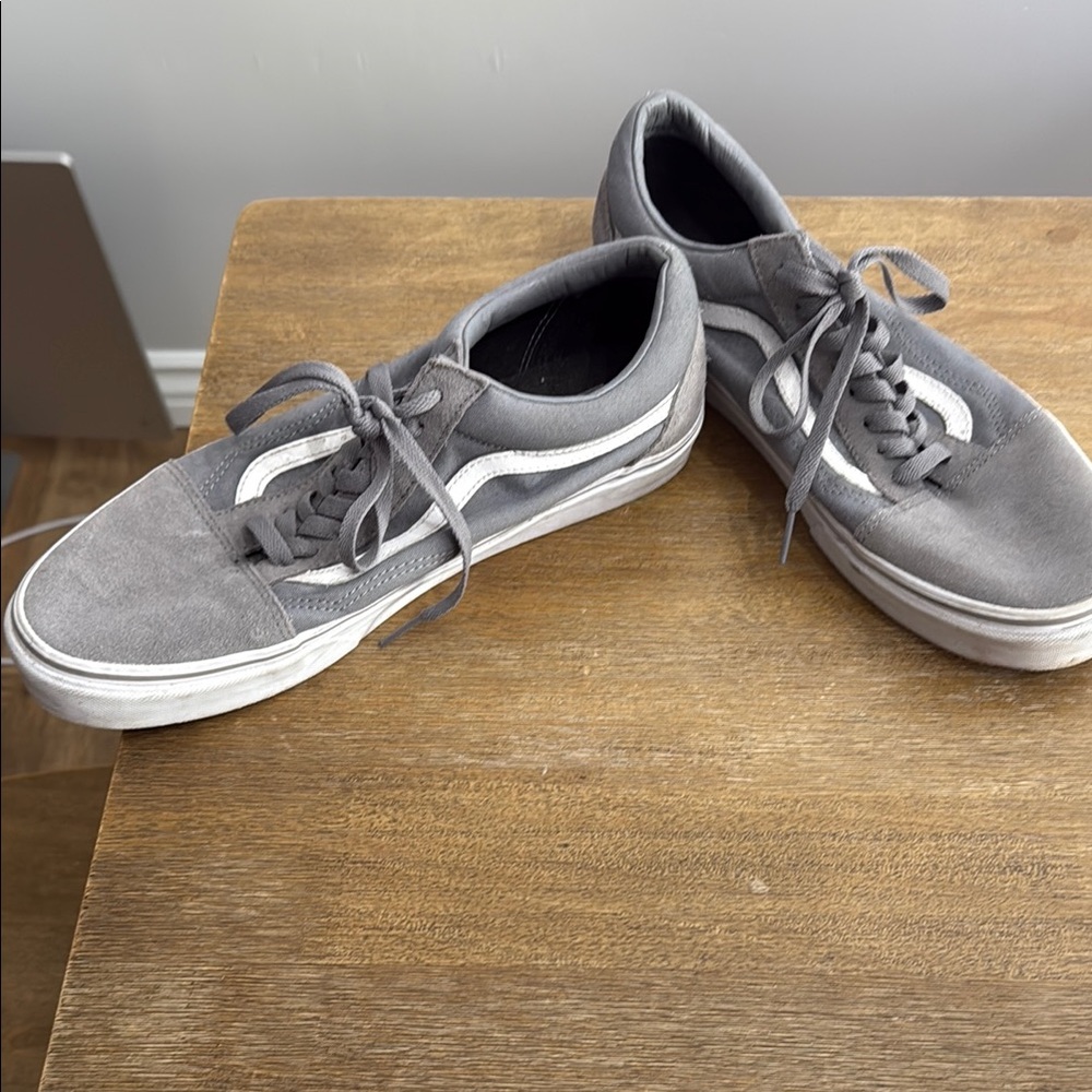 Vans Grey Metallic Sneakers with White Accents